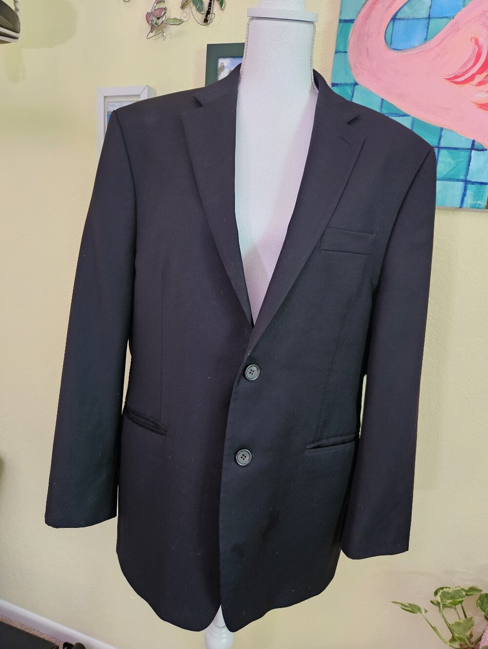 Ralph Lauren two button men's wool blazer suit jacket Sport coat. Size 42S